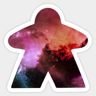 Red and Orange Space and Stars Meeple | Board Game Fan Sticker